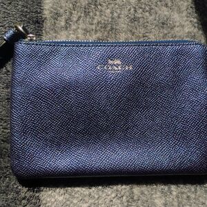 Coach Blue Textured Wristlet